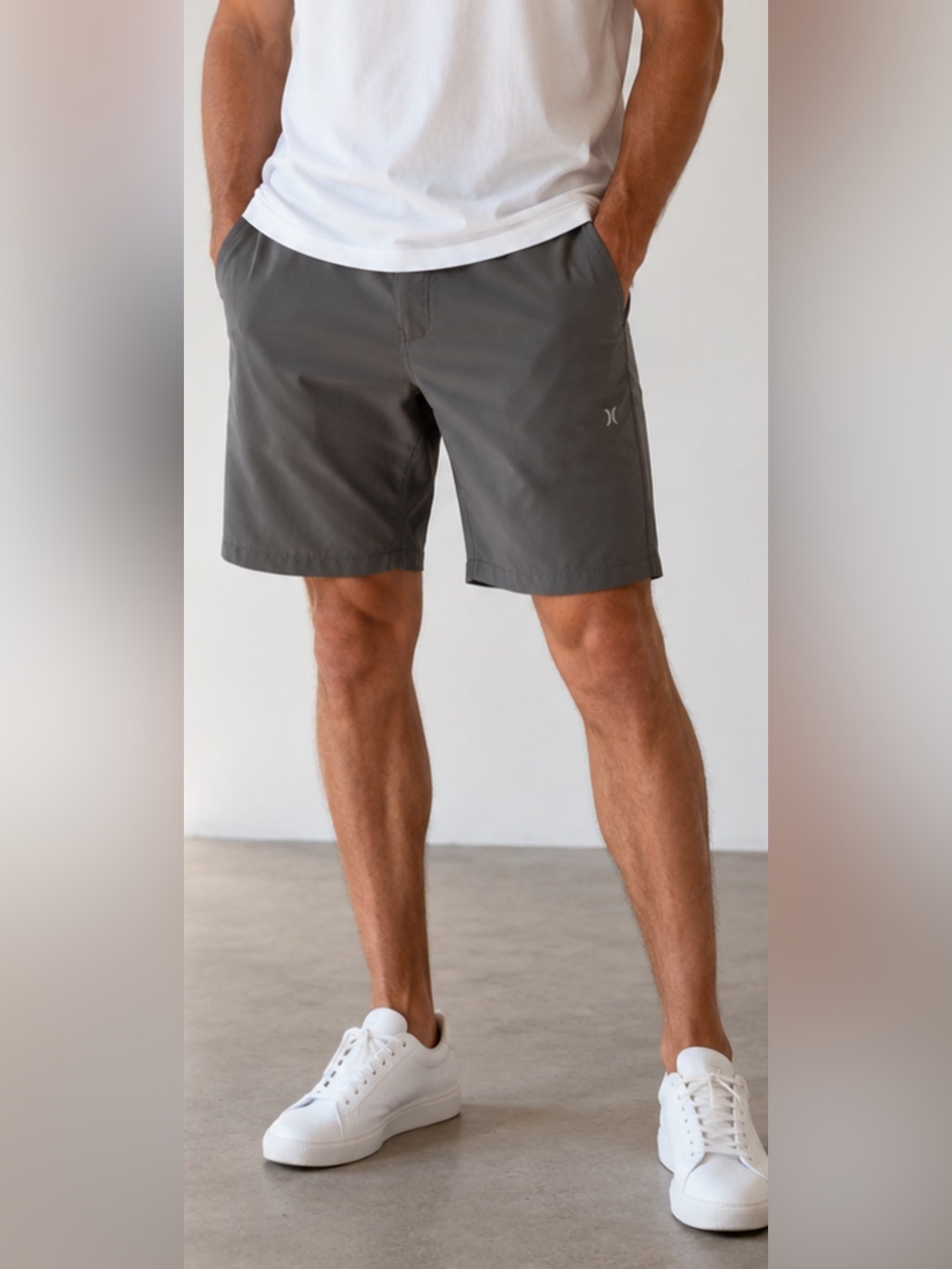 Hurley Men’s 36 Gray Hybrid Golf Shorts Stretch Tech Performance